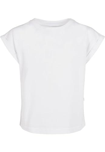 Urban Classics Maglietta da Ragazza in Cotone Biologico con Spalle sovrapposte, Ragazze organiche allungate, in Diversi Colori, Taglie 110/116-158/164, Bianco, 110 cm-116 cm
