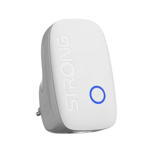 STRONG Ripetitore WiFi AC1200 da presa muro – Amplificatore WiFi potente Dual Band, WiFi extender per casa, WPS, porta LAN, ideale streaming e più dispositivi