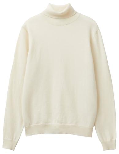 United Colors of Benetton Maglia Ciclista M/L 1002d2348, Maglione Donna, Bianco Panna 000, L