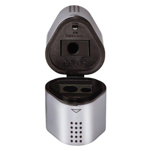 Faber-Castell 183800 Temperamatite Grip Tub Box, Temperamatite Ergonomico Trio Che Si Adatta a Matite Standard E Jumbo, Per Artisti E Studenti