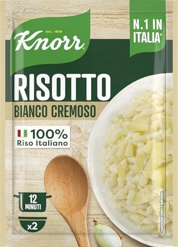 Knorr Risotto Bianco Cremoso, Risotto Pronto con Ingredienti Naturali, 100% Riso Italiano e Chicci al Dente, Preparazione in Pentola o al Microonde, 175g, 2 Porzioni