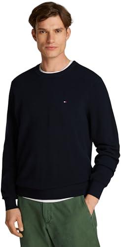 Tommy Hilfiger Uomo Pullover Essential Structure Crew Neck Regular Fit, Blu (Desert Sky), XL