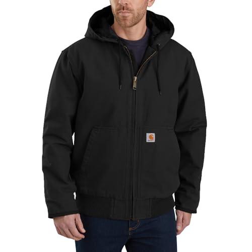 Carhartt, Herren, Weite, isolierte Freizeitjacke aus ausgewaschenem Segelleinen, Schwarz, L