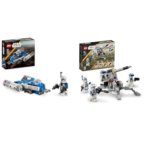 LEGO Star Wars Captain Rex Y-Wing Microfighter 75391 + 501st Clone Troopers Battle Pack Set 75345, idea regalo per ragazzi e ragazze, giocattolo costruibile