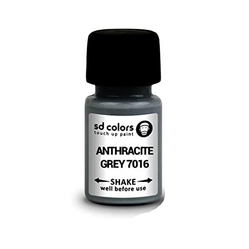 SD COLORS ANTRACITE GRIGIO RAL 7016 Nuova vernice per ritocchi 15ML SPAZZOLA DI RIPARAZIONE SCRATCH CHIP