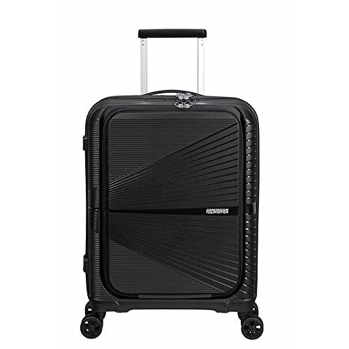 American Tourister Airconic - Trolley per cabina a 4 ruote, con tasca frontale, 55 cm, colore: Nero onice, Nero