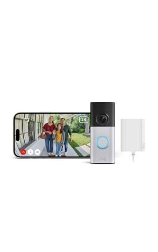 Videocitofono Plus cablato (Wired Video Doorbell Plus, ultimo modello) | Alimentatore plug-in | Campanello con videocamera fai-da-te | Retinal 2K | Prova gratuita di 30 giorni piano d'abbonamento Ring
