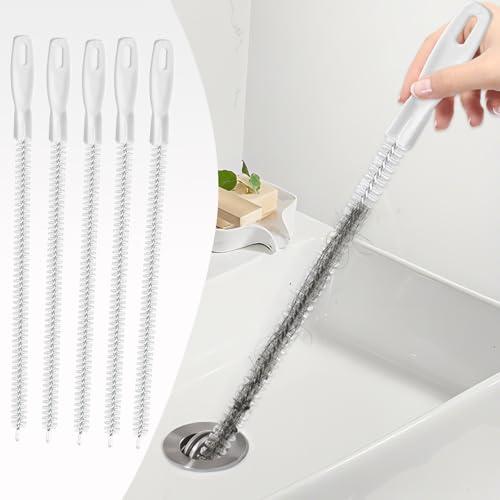 elzle 5 Pezzi Spazzola Stura Lavandini e Scarichi,45 cm Flessibile Spazzola Pulire le Tubature Pulizia,La Pulizia Della Fogna Spazzola di Pulizia,per La Degli Scarichi per Rimuovere Gli Intasamenti