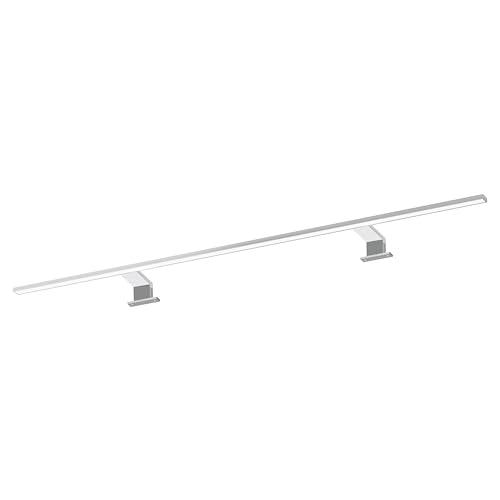 kalb | Spectraline LED luce da bagno 120cm IP44 luce a specchio 18W adatta per ambienti umidi 230V collegabile direttamente Montaggio 3 in 1 (Grigio argento - Bianco caldo)