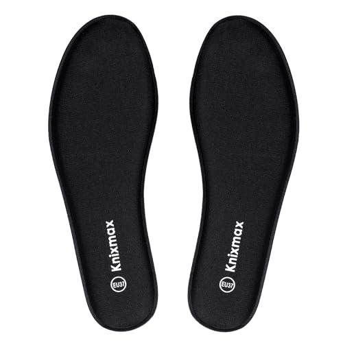 Knixmax Donna Uomo Solette in Memory Foam Inserti per scarpe Comfort Assorbimento degli urti Imbottitura per il supporto del piede Suole interne Schiuma morbida Nero 41EU