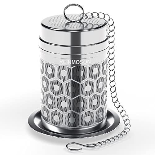 Reinmoson Infusore per tisane acciaio inox – 3,8 × 5,6 cm mini infusore tè a maglia extra fine, filtro tè infusione, colino filtro per tisane, ideale per tè nero, rooibos, ecc.