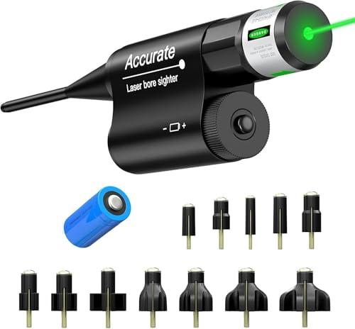 KinZon Mirino Laser Professionale Verde - Compatibile con Calibri da .17 a .78 & 12GA | Kit di Allineamento ad Alta Precisione per Fucili, Pistole e Airsoft | Regolazione Ottica Senza Sparo