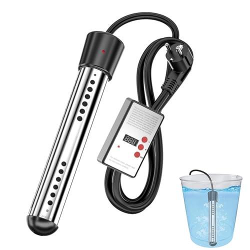 Scaldacqua portatile, termosubacqueo elettrico 2000 W, scaldabagno sommergibile, protezione in acciaio inossidabile 304, spegnimento programmato, scaldabagno per campeggio, esterno (1)