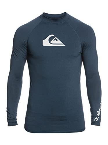 Quiksilver - All Time Rashguard Surf Tee per Uomo - Navy Blazer - Heather - L