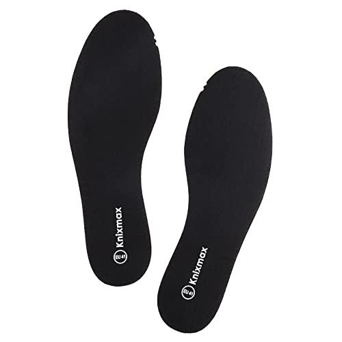 Knixmax Solette in Memory Foam Sottili Suole Morbide per Scarpe Comfort degli urti Imbottitura per il supporto del piede Suole Interne Uomo Nero 43EU