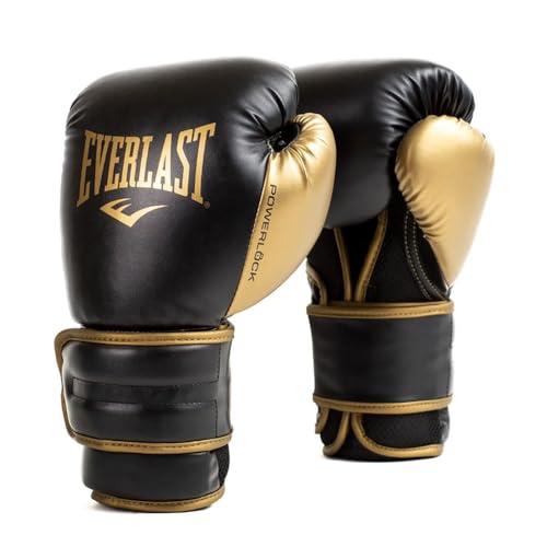 Guanti da Boxe Everlast Powerlock 2R 14oz Oro/Nero per sacco, colpitori e sparring, supporto polso Turnback avanzato, imbottitura a 4 strati e presa ergonomica - Originale Everlast