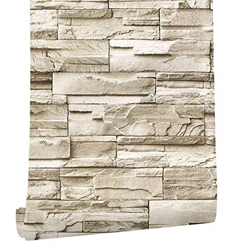 myforHD Carta da Parati Autoadesiva Mattone Vintage Decorativo Sfondo Adesivo Vinile Finta Pietra 44cmx300cm Mattoni Pellicola Adesiva Lavabile Paraschizzi Cucina Rimuovibile