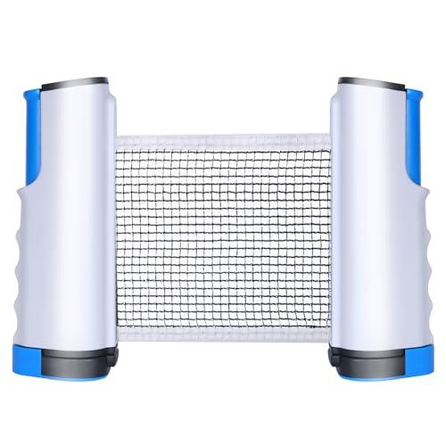 flintronic Rete da Ping Pong, Retrattile da Ping Pong, Portatile Rete di Ricambio per Ping Pong per Tavolo da Ping Pong, Scrivania, Tavolo da Pranzo, può Essere Esteso a 170cm, Blu