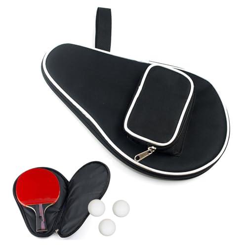 Borsa per racchette da ping pong Butyeak, offre spazio per 2 racchette e 3 palline, scomparto extra per accessori, in nero, taglia unica