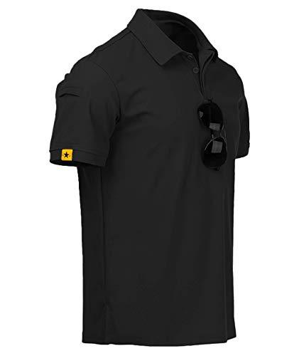 JACKETOWN Polo Shirt Uomo Manica Corta Asciugatura Rapida Traspirante Tennis Polo Shirt Camicie Estate per Uomo Button Front T-Shirts Sport Shirt Basic Regular Fit Golf Shirt