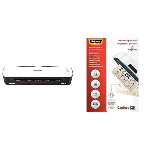 Fellowes plastificatrice Sola, fino a 125 micron, uso domestico, plastificatrice con leva di sblocco e modalità riposo, riscaldamento in 4 minuti [ESCLUSIVA AMAZON]