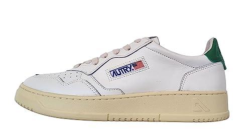 AUTRY Scarpe Sneakers Uomo in Pelle Bianco Aum LL20 Bianco - Verde (Numeric_43)