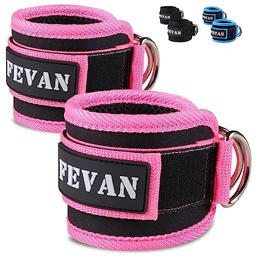 FEVAN 2 cavigliere puleggie Gym – Cavigliera per puleggia, imbottita in velcro, accessori da palestra unisex