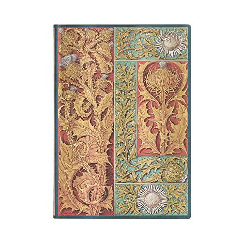 Paperblanks | Cardo Selvatico | Flexi a copertina morbida | Midi | Bianco: Flexi softcover, 100 gsm, ribbon marker, memento pouch, elastic closure