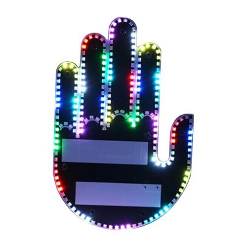 Qloztyse Luce per auto con gesti delle mani, luce a LED per finestrino dell'auto, segnale di rabbia su e fuori con telecomando posteriore, originale e divertente, con gesti luminosi