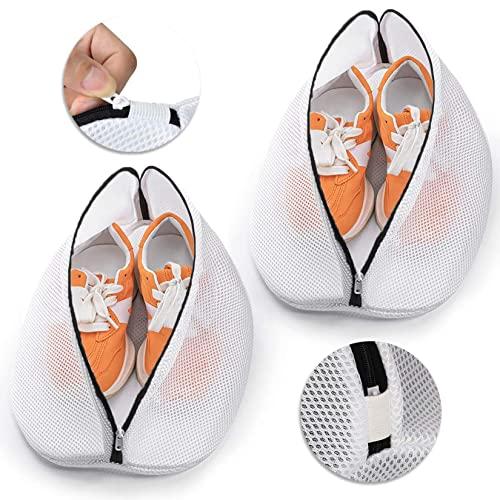Dmjia® Sacchetto Scarpe Lavatrice 2 Pezzi, Rete Scarpe Lavatrice, Sacchetto per Lavare Scarpe in Lavatrice, Con Copertura Protettiva con Cerniera per Scarpe e Calze