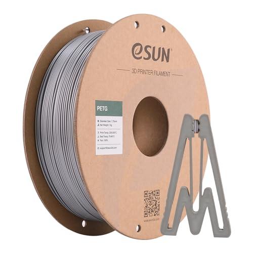 eSUN Filamento PETG 1.75mm, Filamento per Stampante 3D PETG, Precisione Dimensionale +/- 0.05mm, Bobina da 1kg (2.2 libbre) Filamento per Stampa 3D per Stampanti 3D, Argento Solido