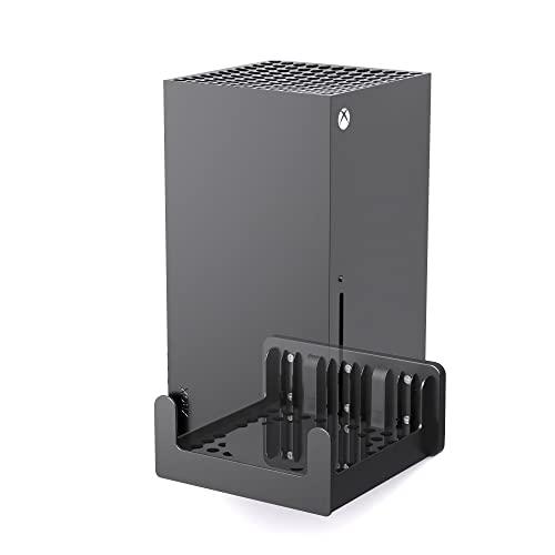 PlusAcc Supporto a parete per Xbox Series X - Staffe per dissipazione rapida del calore, risparmia spazio sulla scrivania e mantieni organizzata la tua area di gioco (dispositivo non incluso).