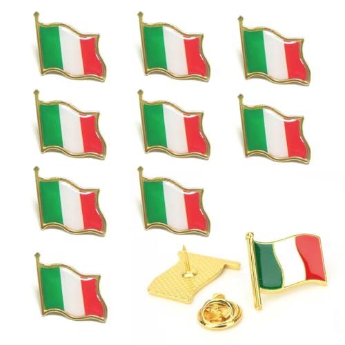 XPEX 10 spille da spilla con bandiera italiana, spilla a forma di bandiera, piccola bandiera