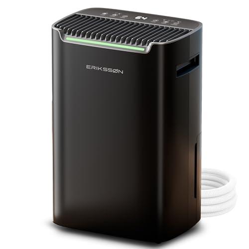 Erikssøn Deumidificatore con display LED, timer e blocco bambini | Rimuove 20 litri di umidità ogni 24 ore | Per stanze di circa 80 m² (175 m³) | risparmio energetico con sensore di umidità