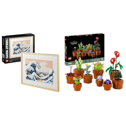 LEGO Art Hokusai - La Grande Onda, Set Fai Da Te, Hobby Creativi per Adulti, Idee Regali Donna & Icons Piantine, Set Collezione Botanica con Fiori Artificiali in Vaso