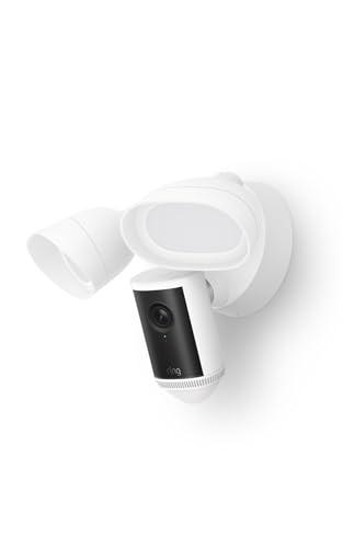 Ring videocamera Pro con proiettori (Floodlight Cam Pro, ultimo modello) | Videocamera di sicurezza esterna | Retinal 4K, Zoom 10x, 2000 lumen | Prova gratuita di 30 giorni piano d'abbonamento Ring