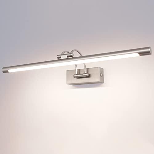 TYhogar LED Specchio Bagno 60cm 15W 3 Temperatura di Colore Dimmerabile + Luce di Immagine LED Dimmerabile Senza Passo con Testa di Lampada Girevole Arco Braccio Specchio Illuminazione Lampada