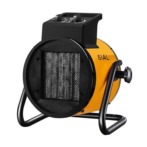 SIAL Termoventilatore 3000 W - Radiatore Elettrico - Ceramica - Riscaldamento Industriale - Riscaldamento Rapido in 3 Secondi - Termostato e Protezione da Surriscaldamento (Giallo)