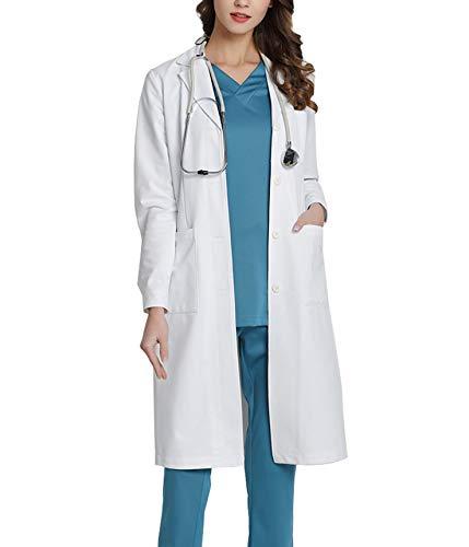 WWOO Camice da laboratorio donna Bianco abbigliamento da lavoro e divise camice donna Aggiornamento del tessuto sottile S