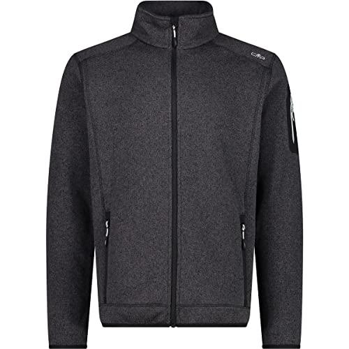CMP Giacca In Pile Knit-Tech da Uomo, Nero-Glacier, 56