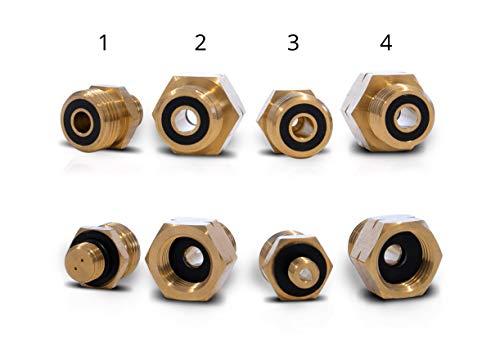 PELMOS Adattatore Bombole Gas I Set da 4 Adattatori per Bombola Gas UE I Adattatori per Valvole Regolazione Pressione di Bombole Gas Straniere