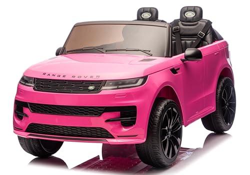 Land Rover Range Rover Sport 24V Maxi SUV Elettrico per Bambini 2 Posti - Macchina con Telecomando Sedili in Pelle Due Cinture a 3 Punti Luci LED Bluetooth Carico Massimo 60 Kg (Rosa)