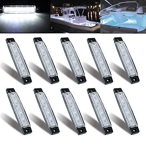 MUSTACT 10 Pezzi Luce di Navigazione per Barche, 12V Impermeabile Luci di Navigazione Marine Boat Yacht Luce a LED Lampada di Prua Laterale per luci di Prua e di Poppa, luci per Kayak (Bianco)