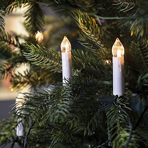 Lights4fun - Catena Prolungabile di 20 Luci LED a Candela per Albero di Natale