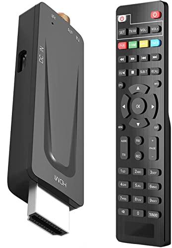 DVB-T2 Mini Decoder, Digitale Terrestre, 1080P H265 HEVC, HD Collegamento HDMI E USB Funzione PLAY, Invisibile Nano, Tv Stick Ricevitore, Telecomando 2in1 Infrarossi, Guida Supporto Italiano