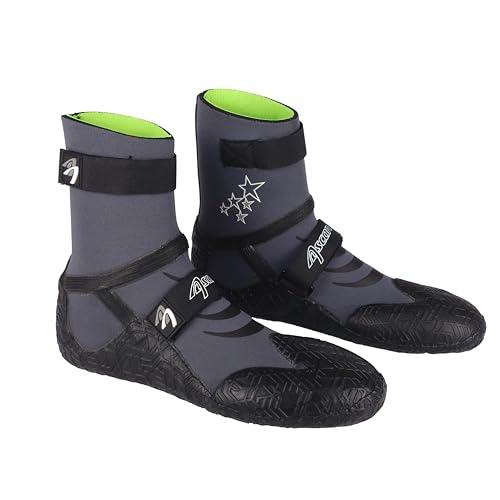 Ascan Star Round - Scarpe da surf e windsurf in neoprene, 5 mm, Neopren Schwarz/Grau, 39
