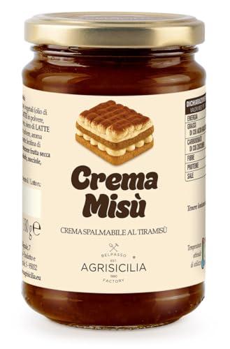 Agrisicilia Cremamisù crema spalmabile al Tiramisù, vasetto da 350g, dolce al caffè e cacao, ideale per colazioni e dessert