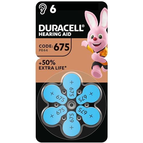 Batterie DURACELL per Apparecchi Acustici 675 - Confezione da 6 | Pile Zinco-Aria di Lunga Durata, Ideali per Udito Affidabile e Continuo