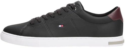 Tommy Hilfiger Sneakers Vulcanizzate Uomo Essential Leather Detail Vulc Scarpe, Nero (Black), 43 EU