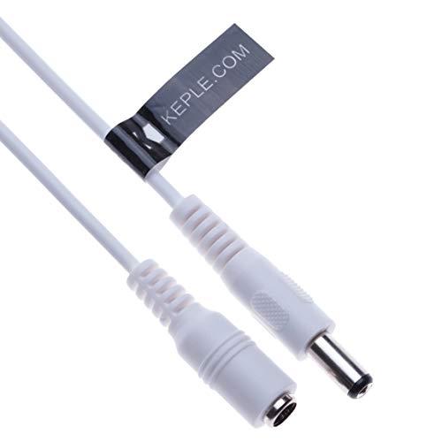 Cavo di Prolunga di Alimentazione CC DC 2.1mm / 5.5mm Jack Maschio a Femmina 3m Adattatore CCTV Connettore Compatibile con CCTV Security Camera, IP Camera, DVR Standalone, LED Strip, Monitor (Bianco)